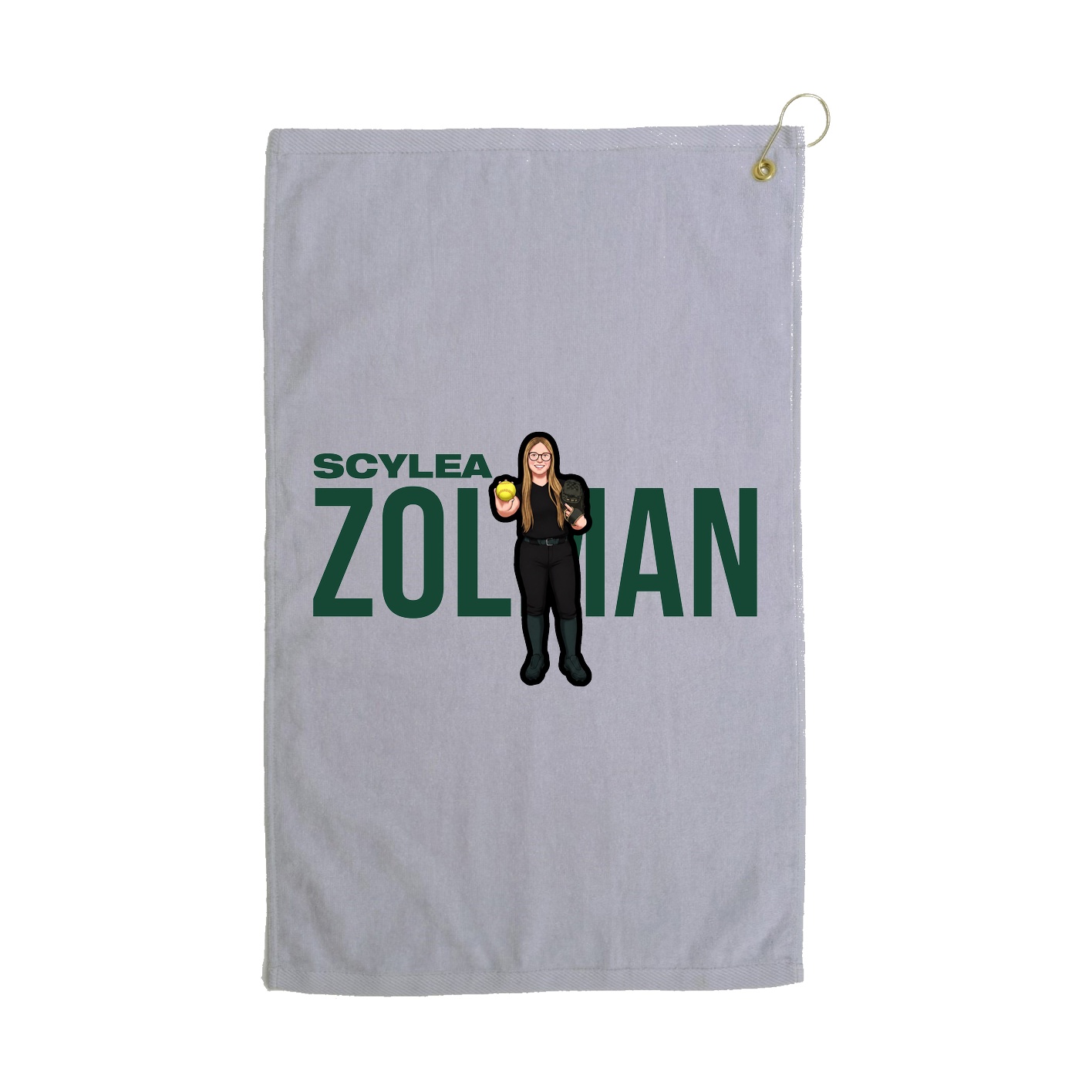 Golf Towel — Player Name in Grey