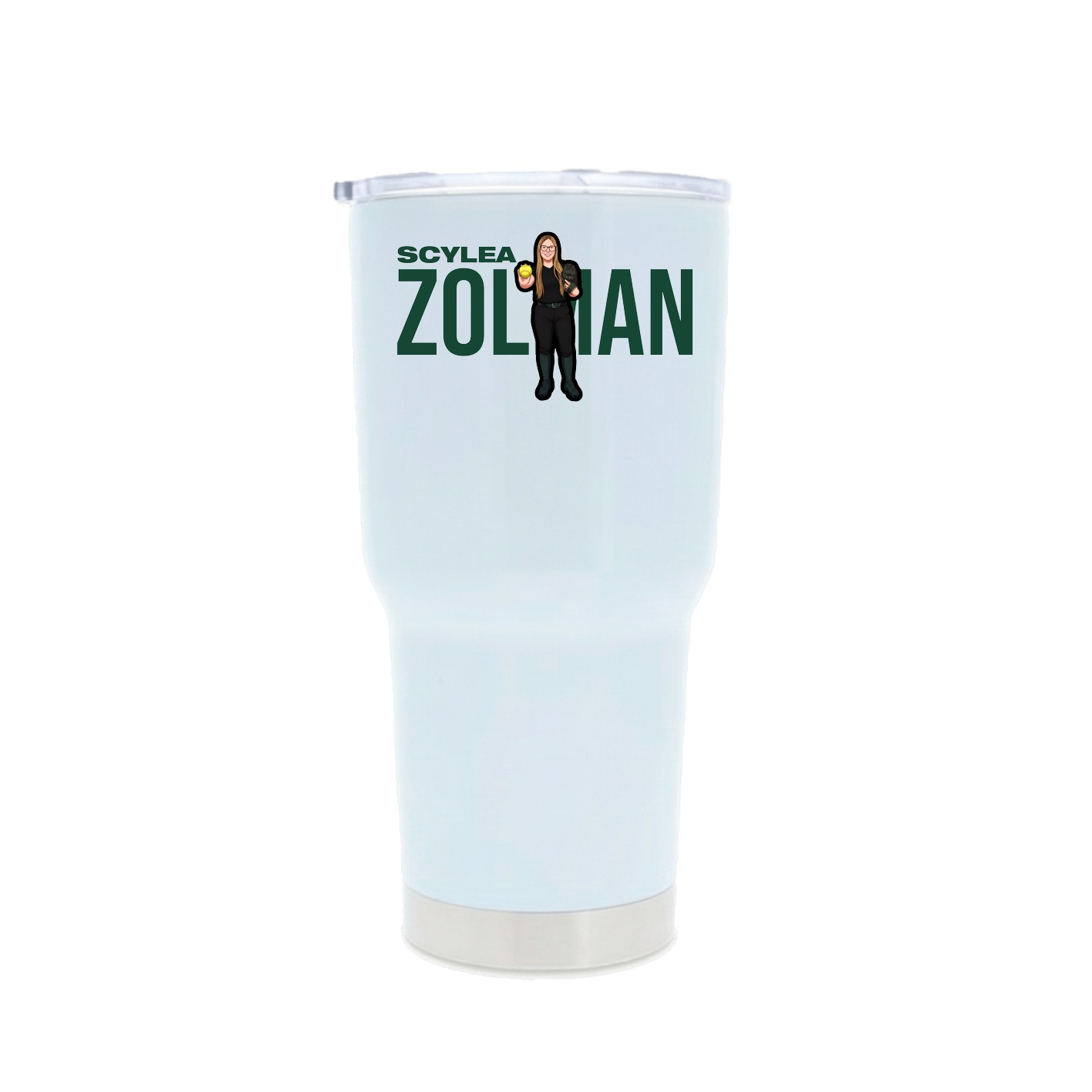 30oz Stainless Steel Tumbler — Player Name in White