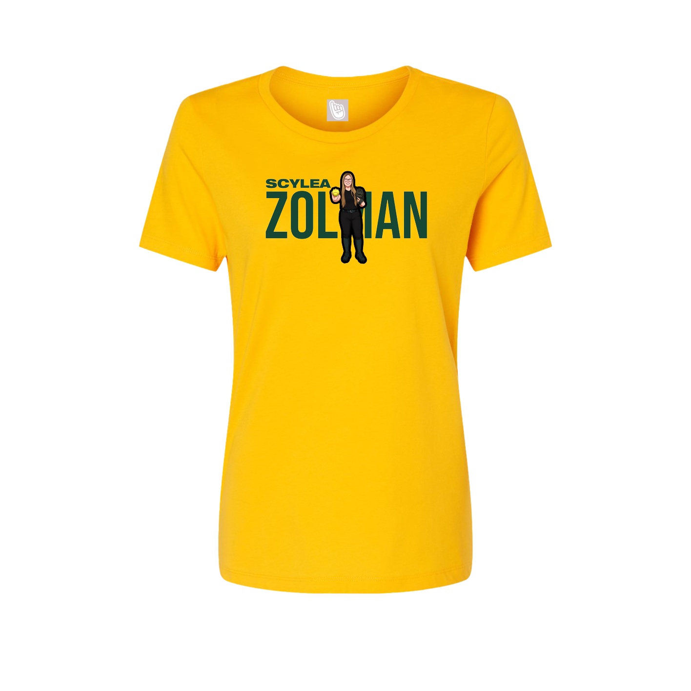 Fitted Women's Tee — Player Name in Gold
