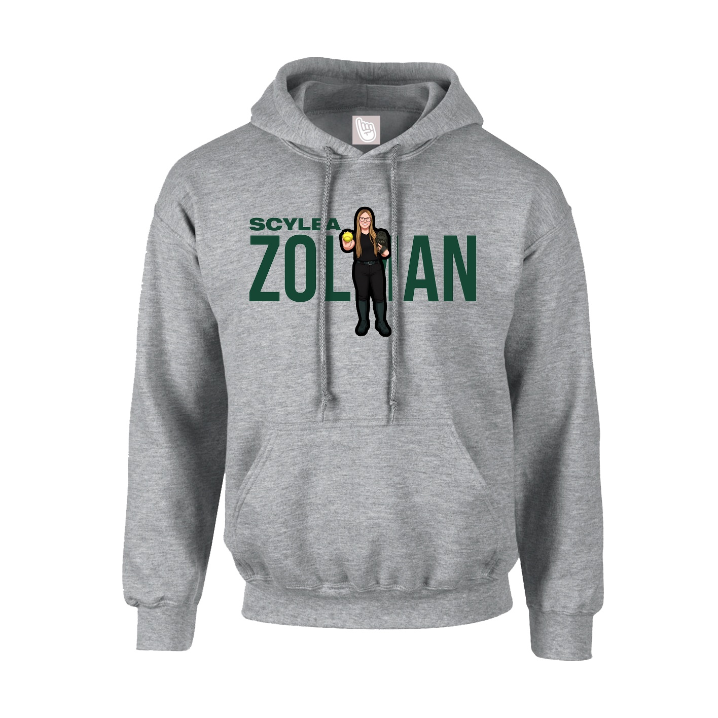 Youth Hoodie — Player Name in Grey