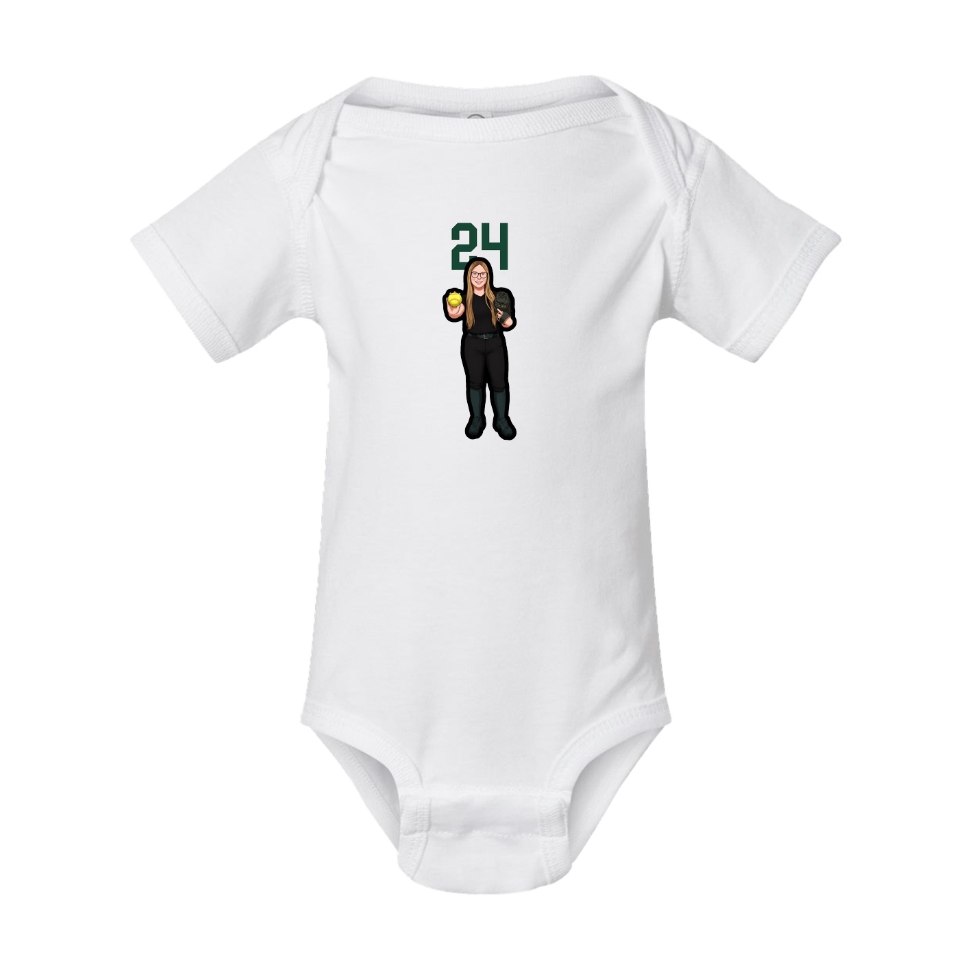 Baby Onesie — Number Top in White