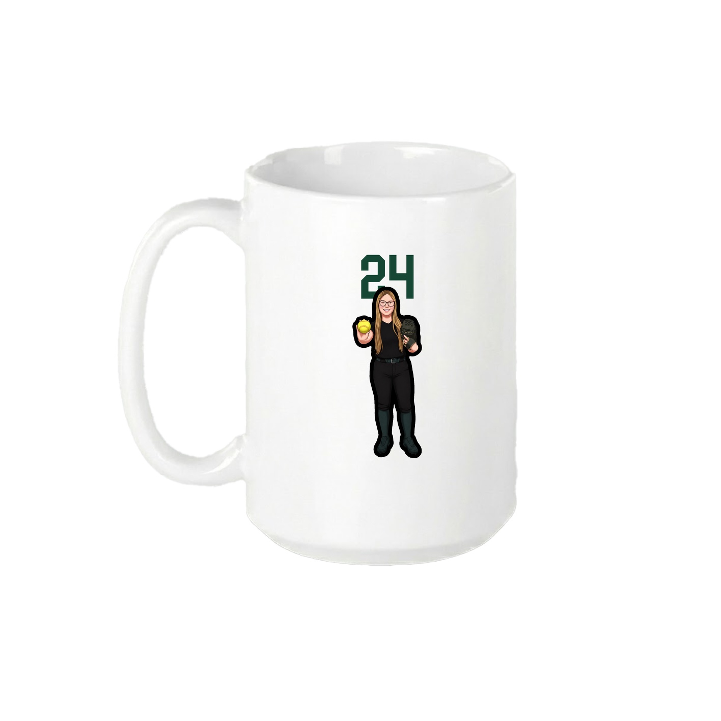 15oz Coffee Mug — Number Top in White