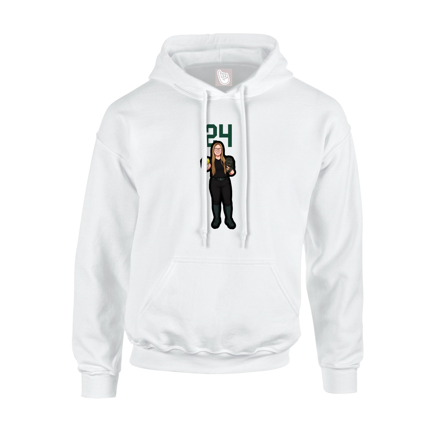 Hoodie — Number Top in White