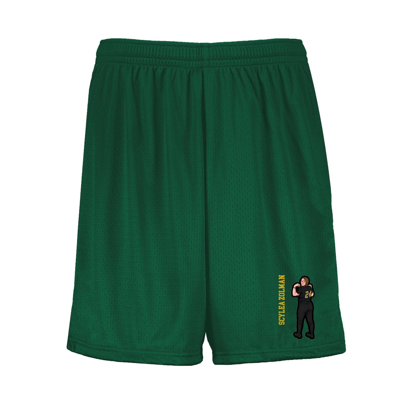Shorts — Name Vertical in Green