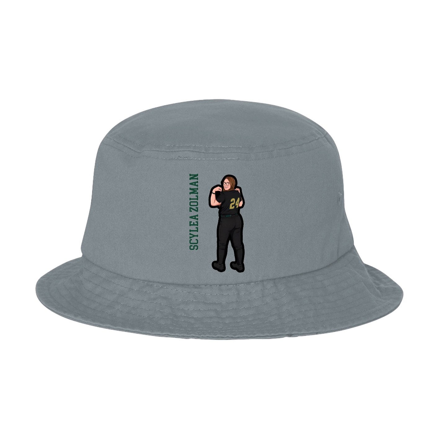 Bucket Cap — Name Vertical in Grey
