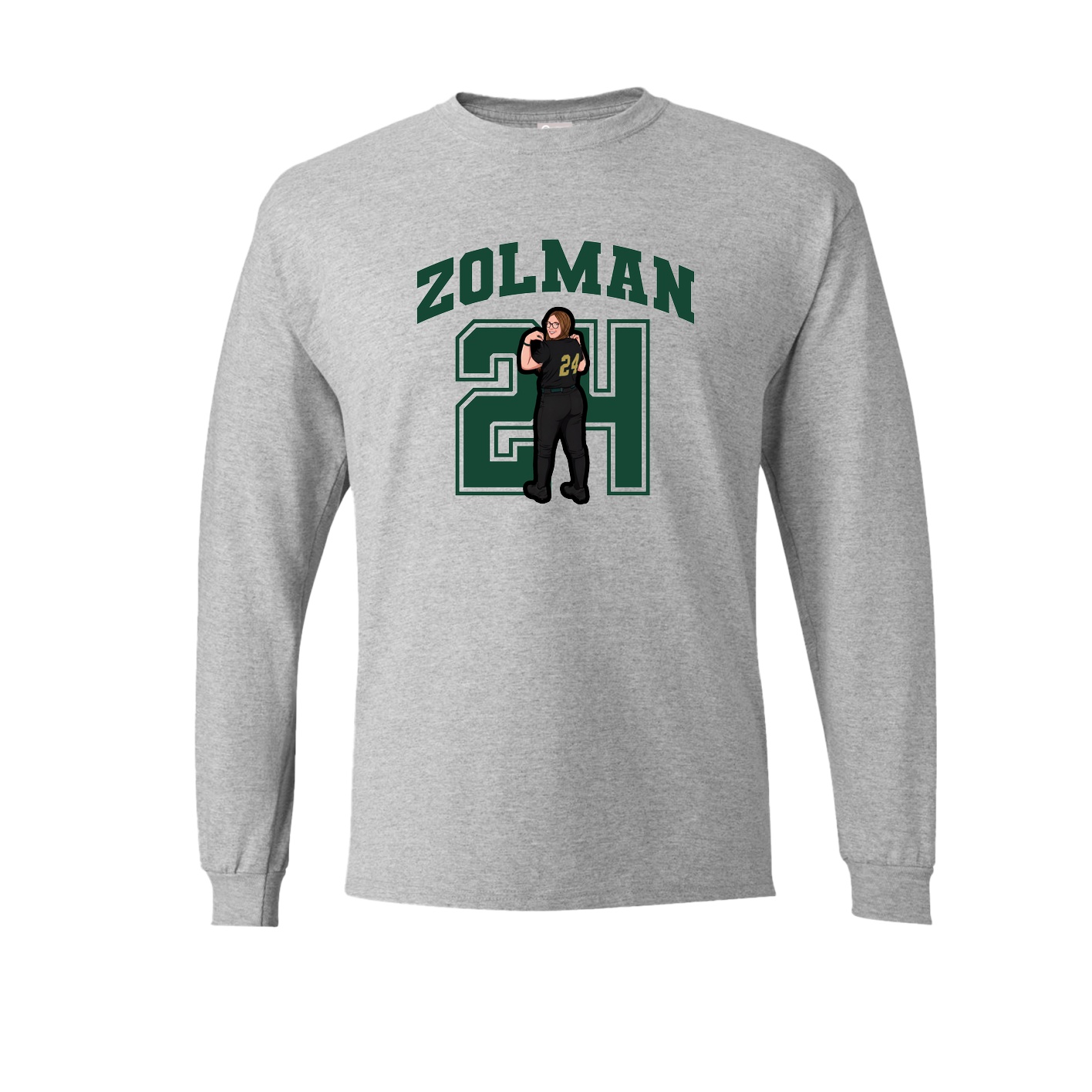 Long Sleeve Tee — Number in Grey