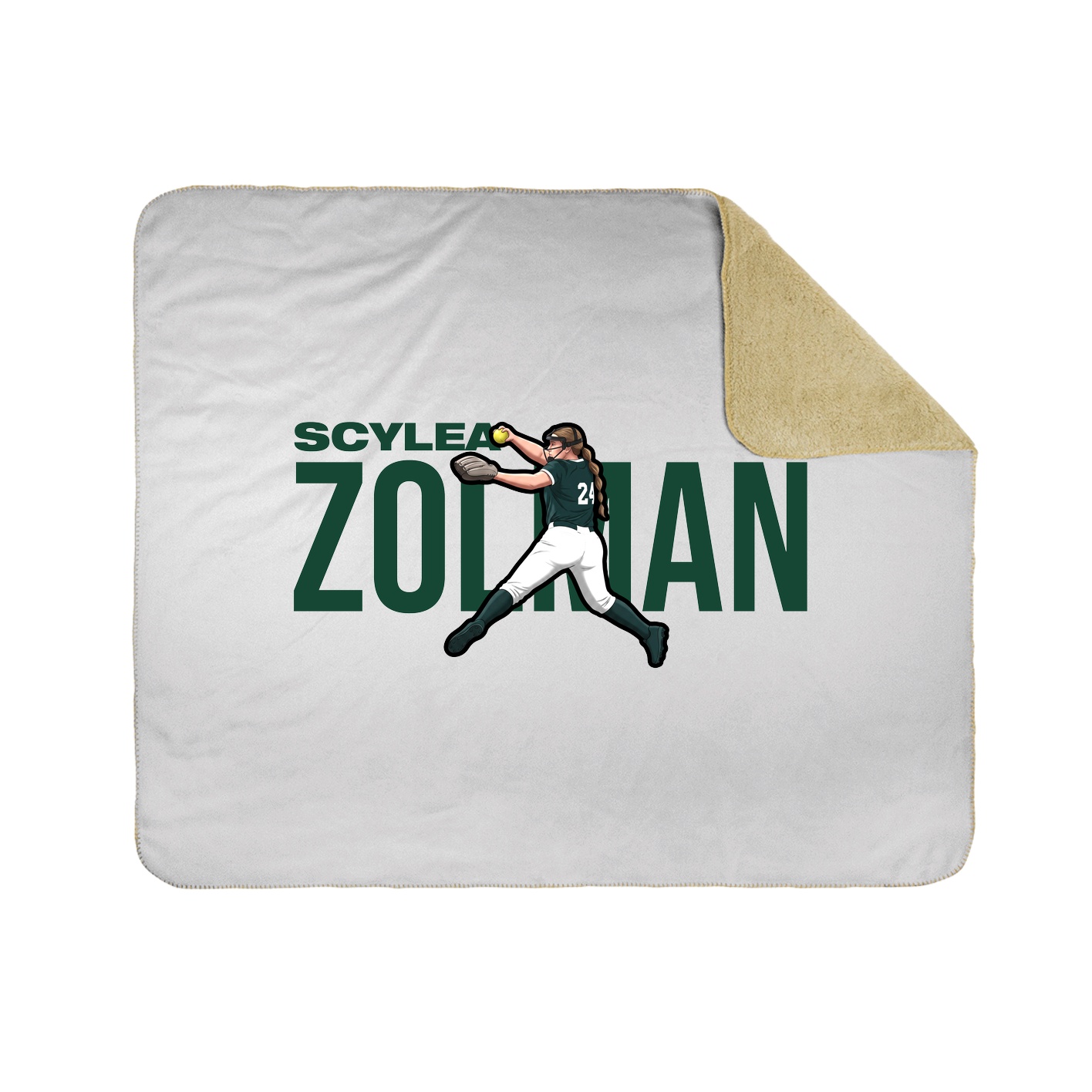 Throw Blanket — Player Name in White