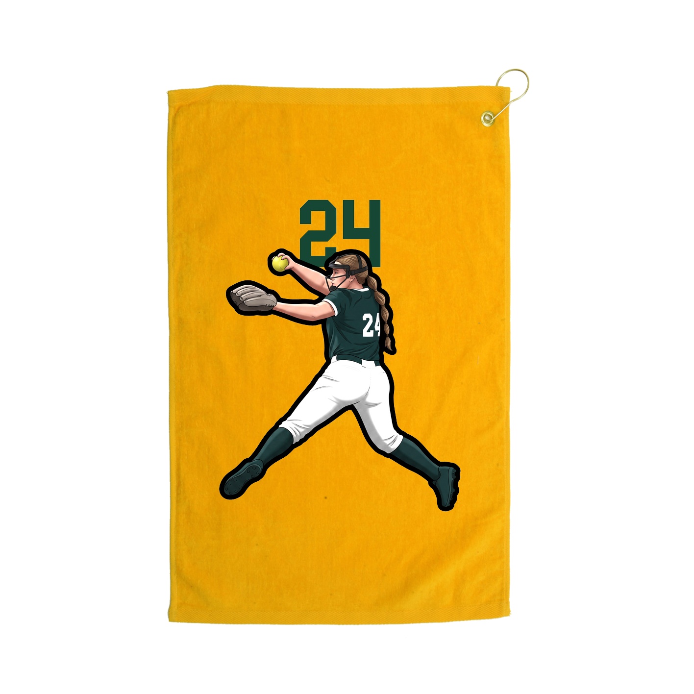 Golf Towel — Number Top in Gold