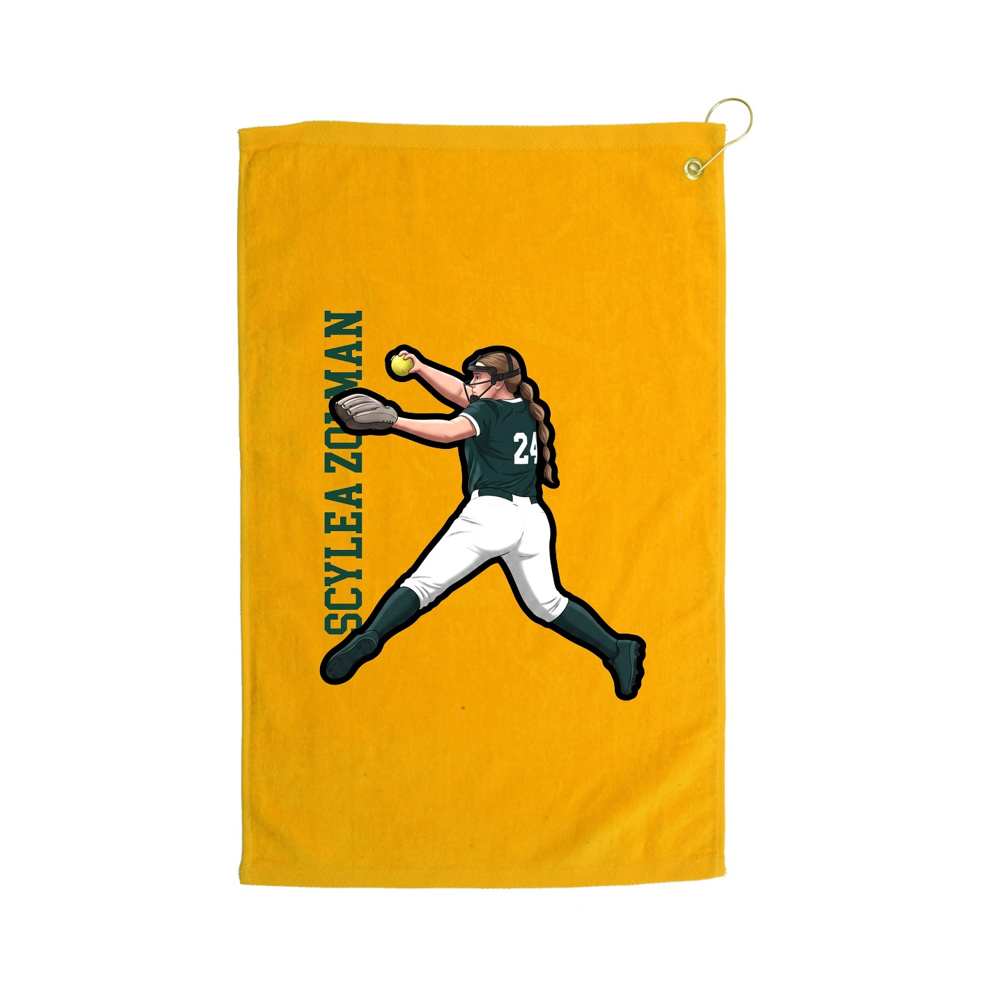 Golf Towel — Name Vertical in Gold