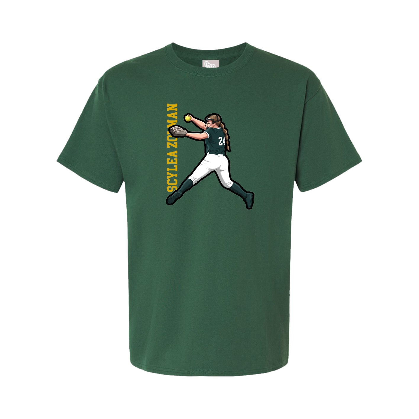 Tee — Name Vertical in Green