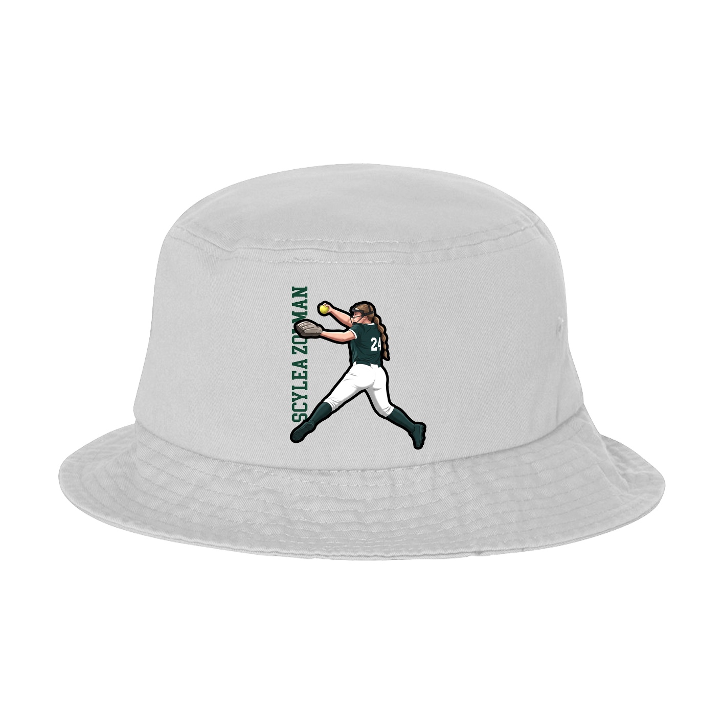 Bucket Cap — Name Vertical in White