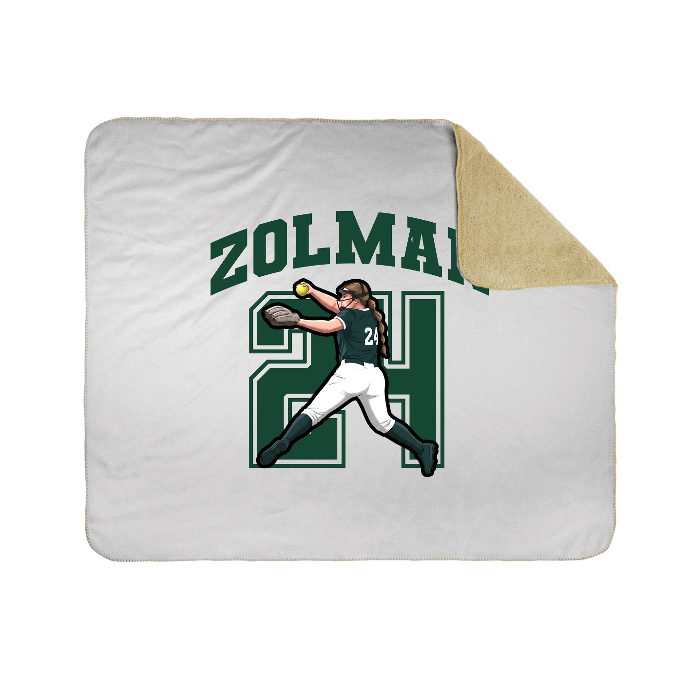 Throw Blanket — Number in White