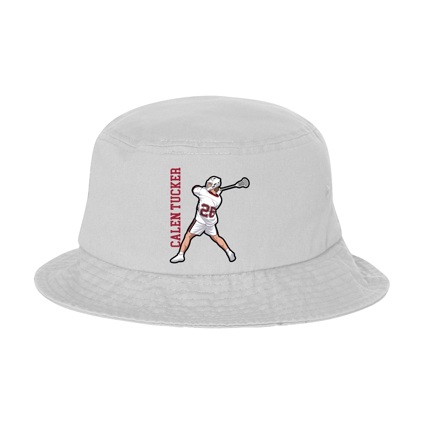 Bucket Cap — Name Vertical in White