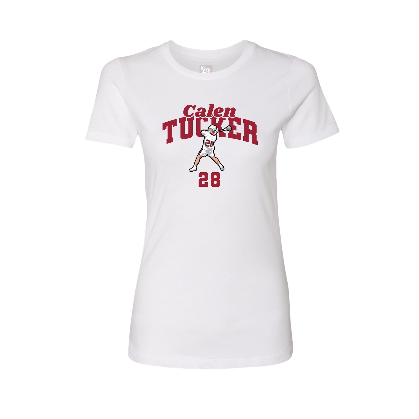 Fitted Women's Tee — Signature Arch in White