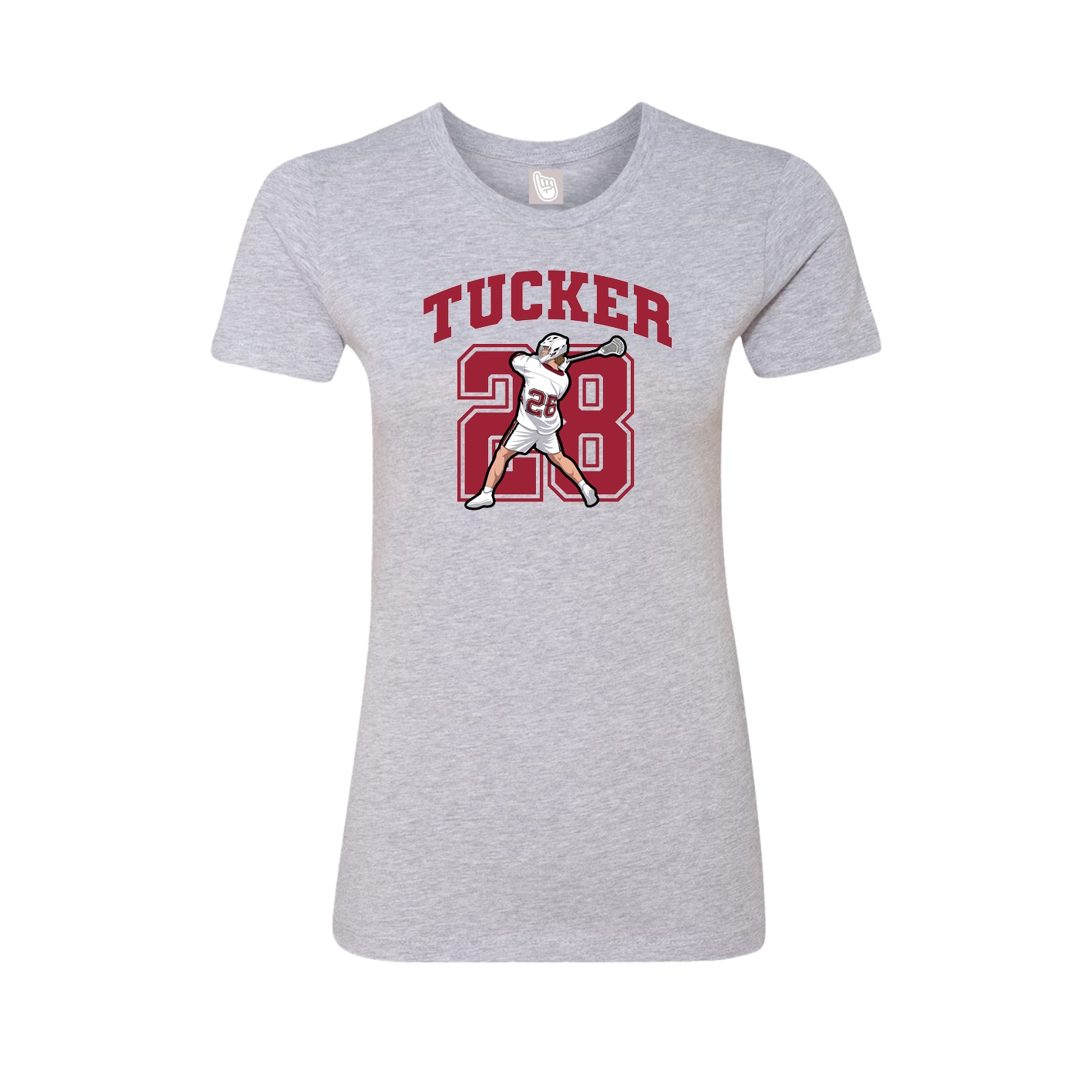 Fitted Women's Tee — Number in Grey
