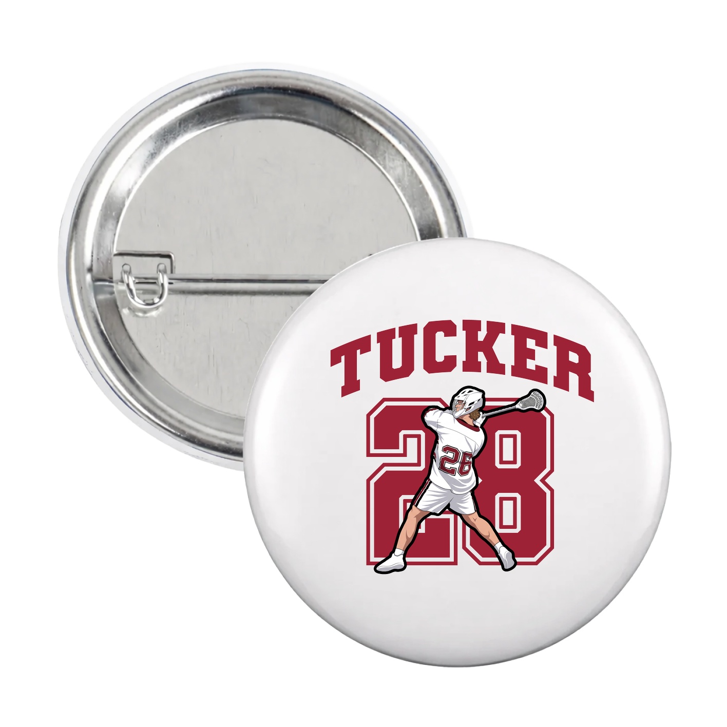 Game Day Button — Number in White