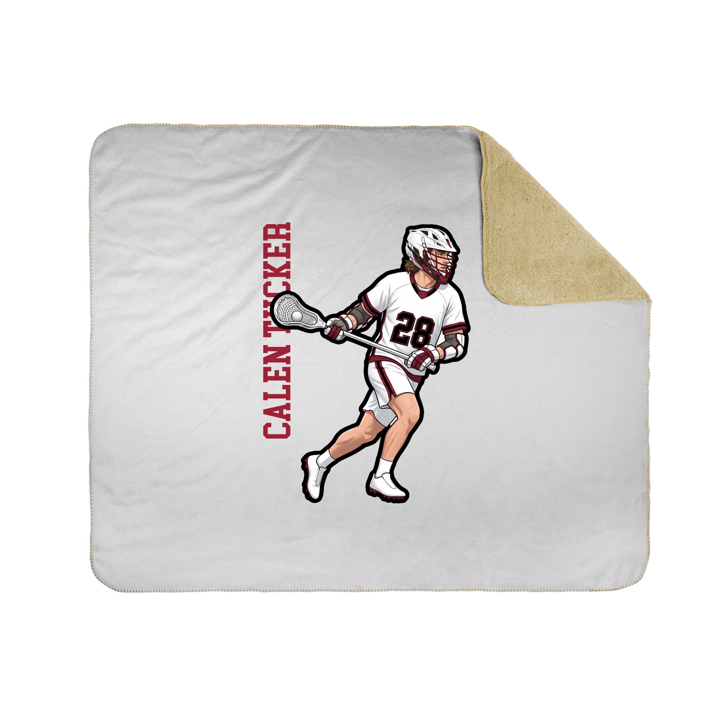 Throw Blanket — Name Vertical in White