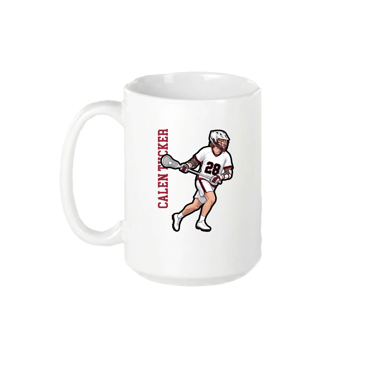 15oz Coffee Mug — Name Vertical in White