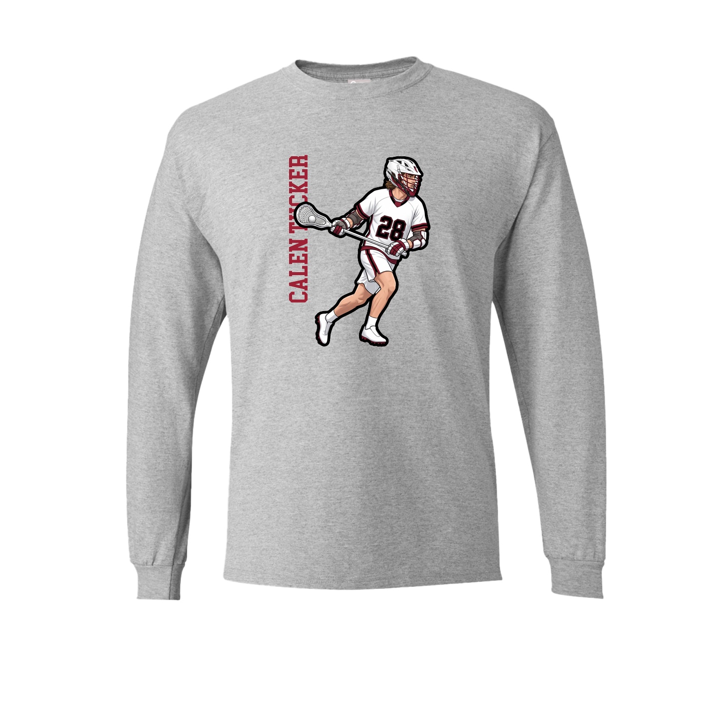 Long Sleeve Tee — Name Vertical in Grey