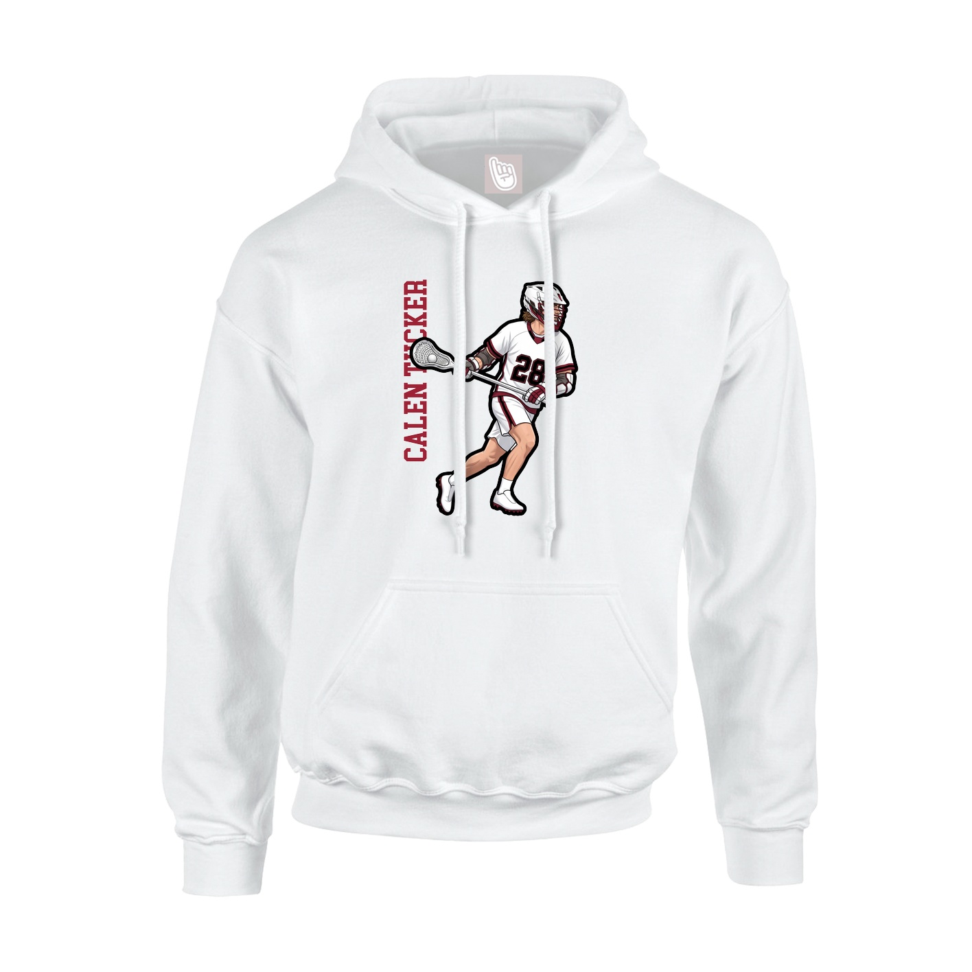 Hoodie — Name Vertical in White