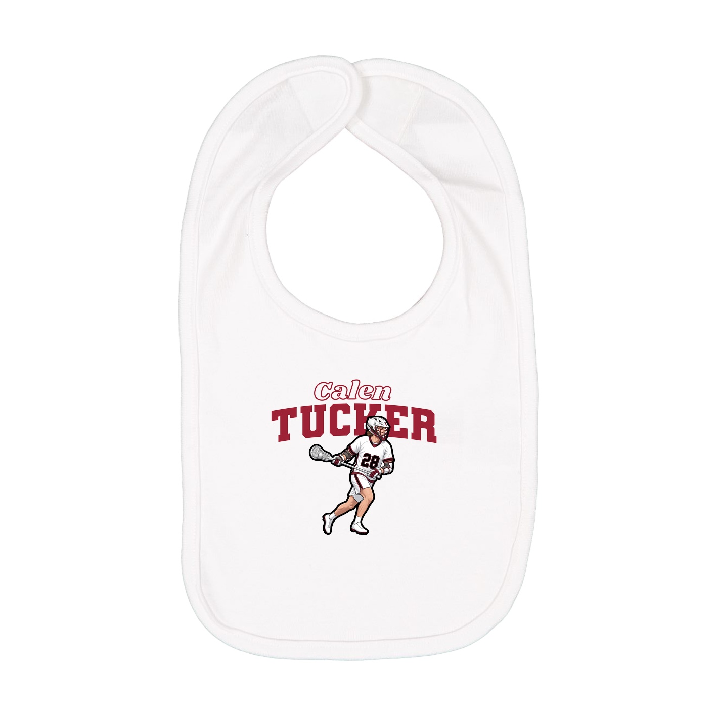 Infant Bib — Name Arch in White