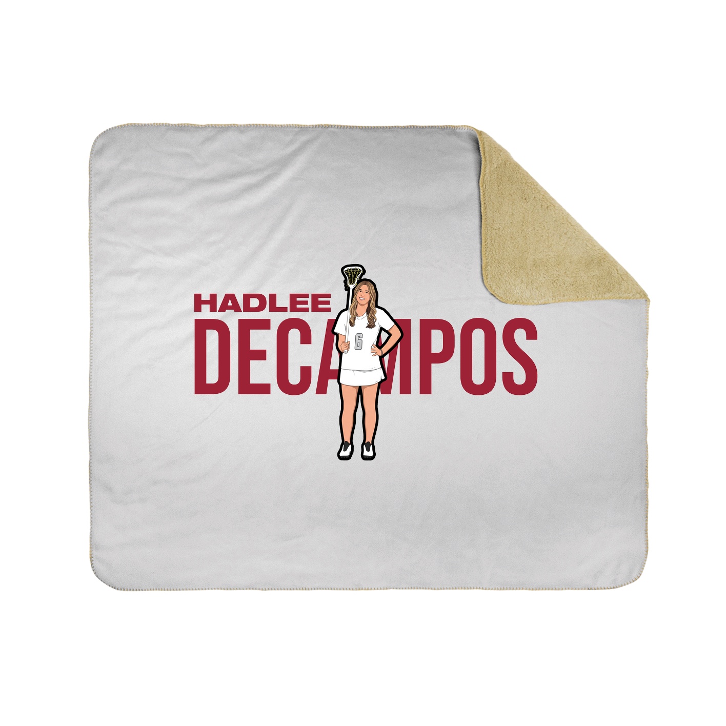 Throw Blanket — Player Name in White