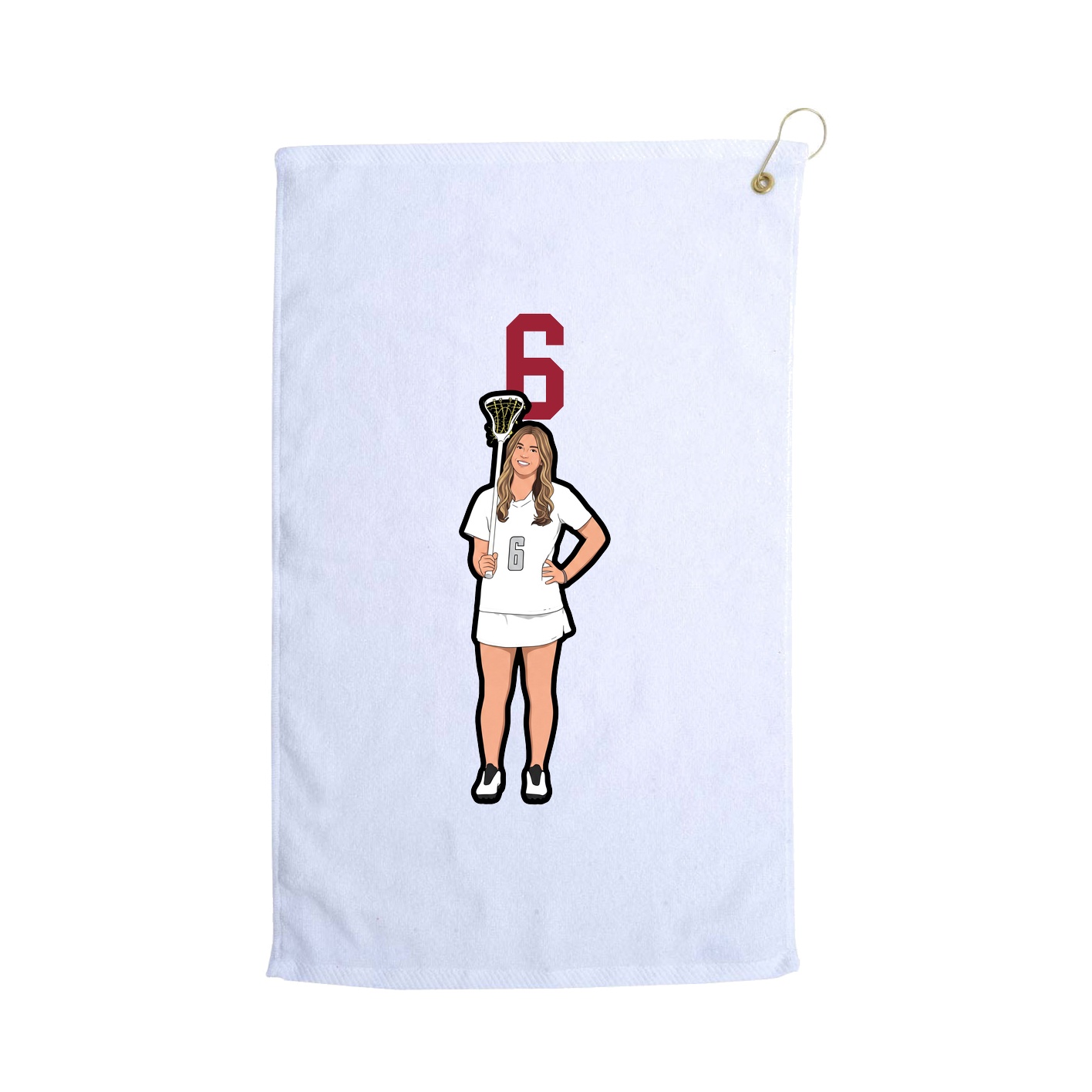 Golf Towel — Number Top in White