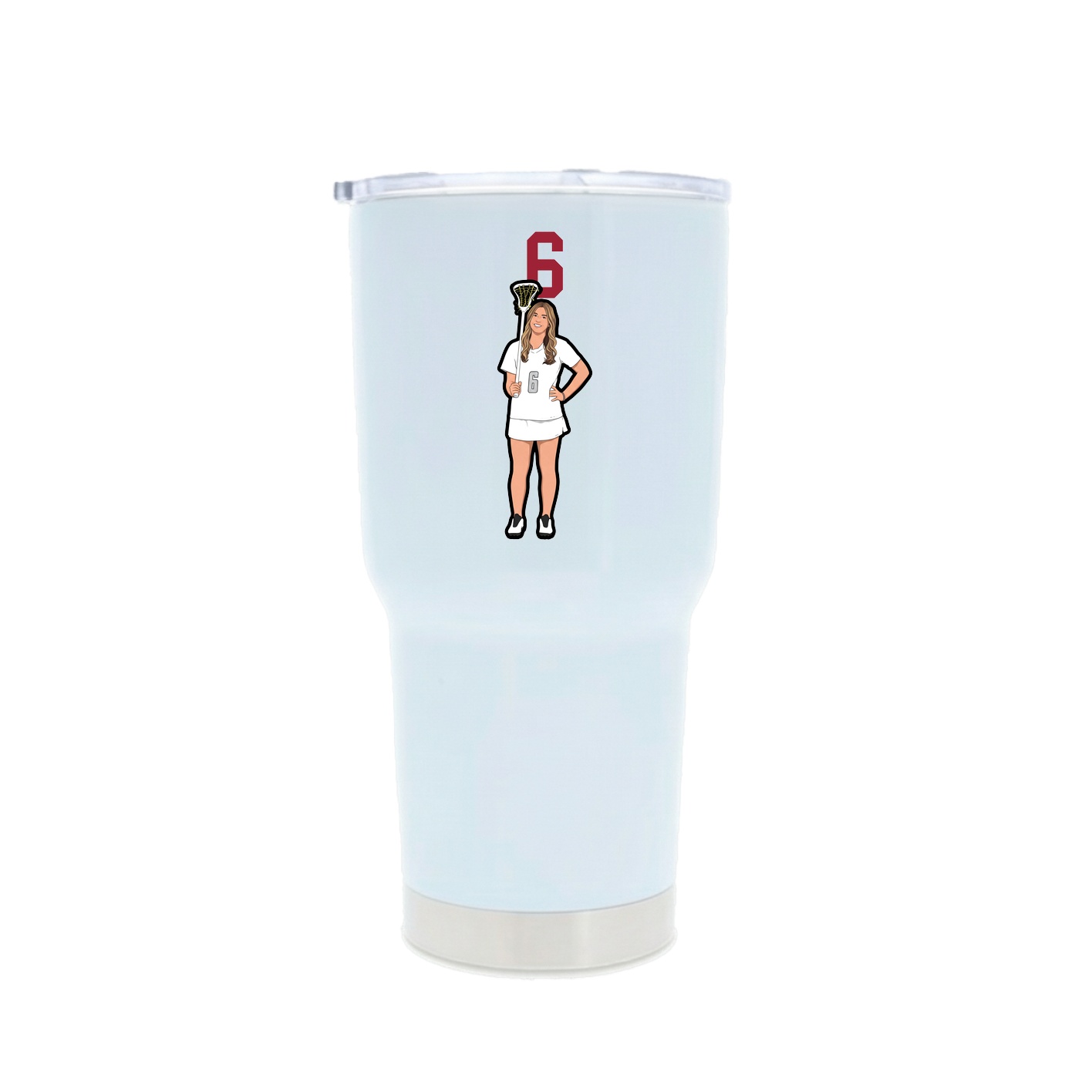 30oz Stainless Steel Tumbler — Number Top in White