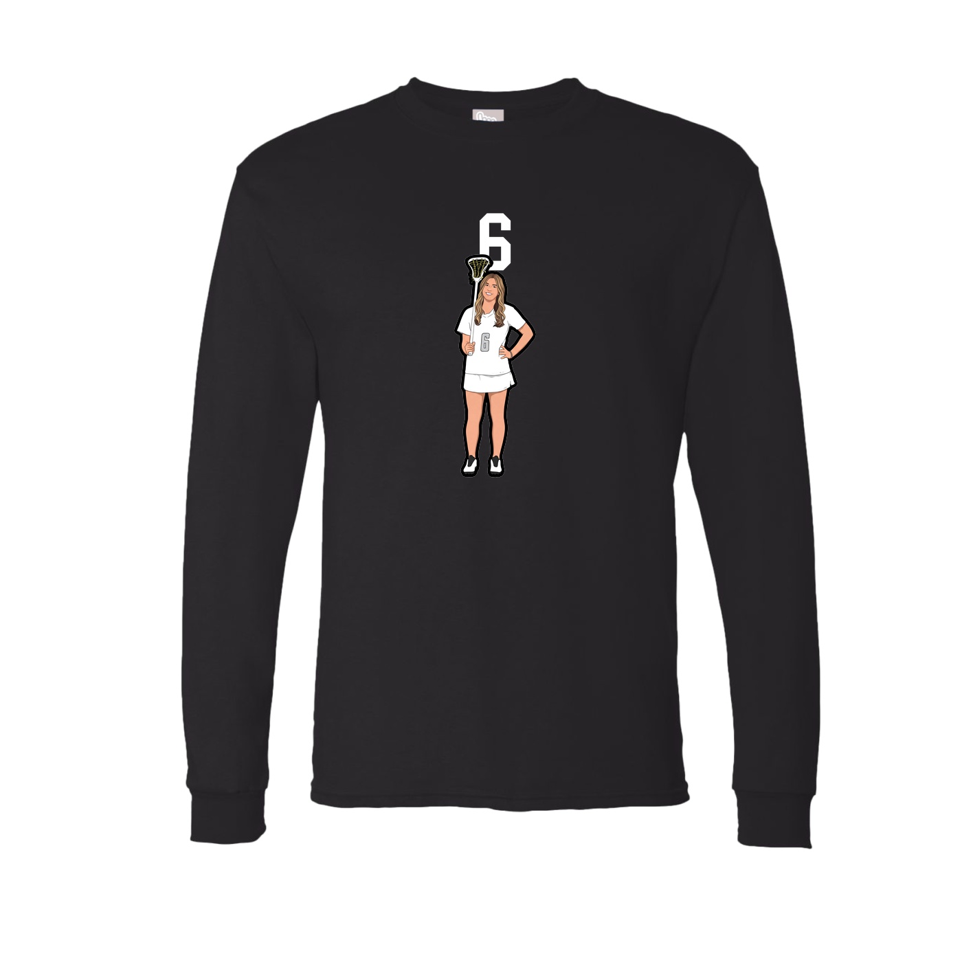 Long Sleeve Tee — Number Top in Black