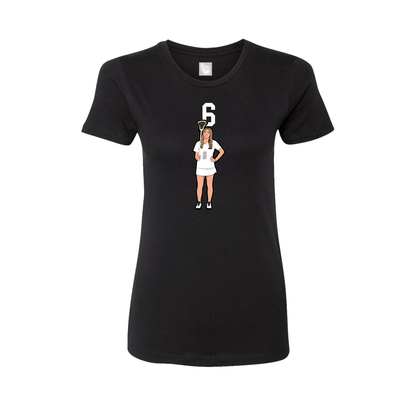 Fitted Women's Tee — Number Top in Black