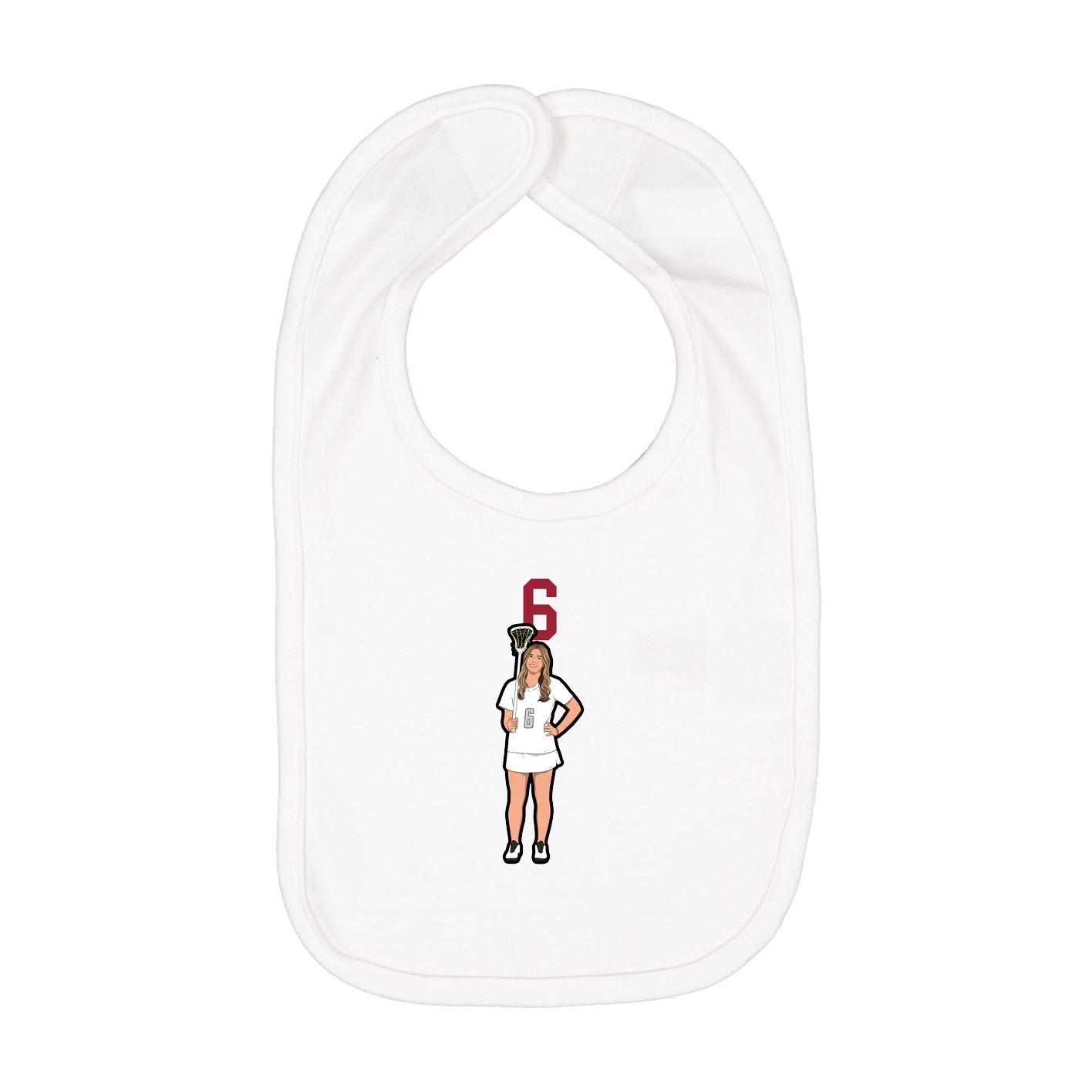 Infant Bib — Number Top in White