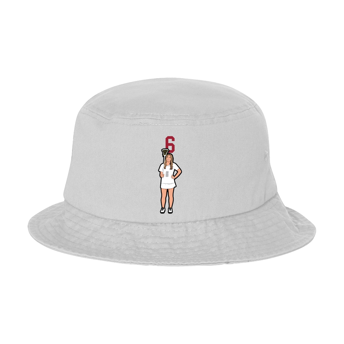 Bucket Cap — Number Top in White