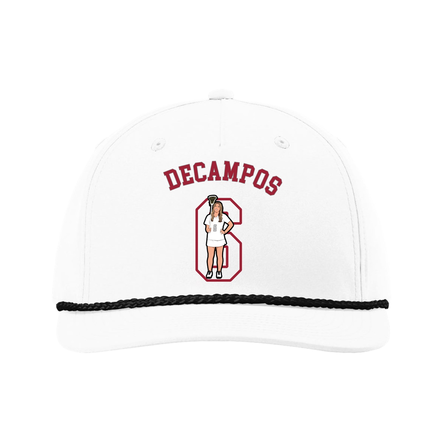 Five-Panel Classic Rope Cap — Shirsey Arch in White