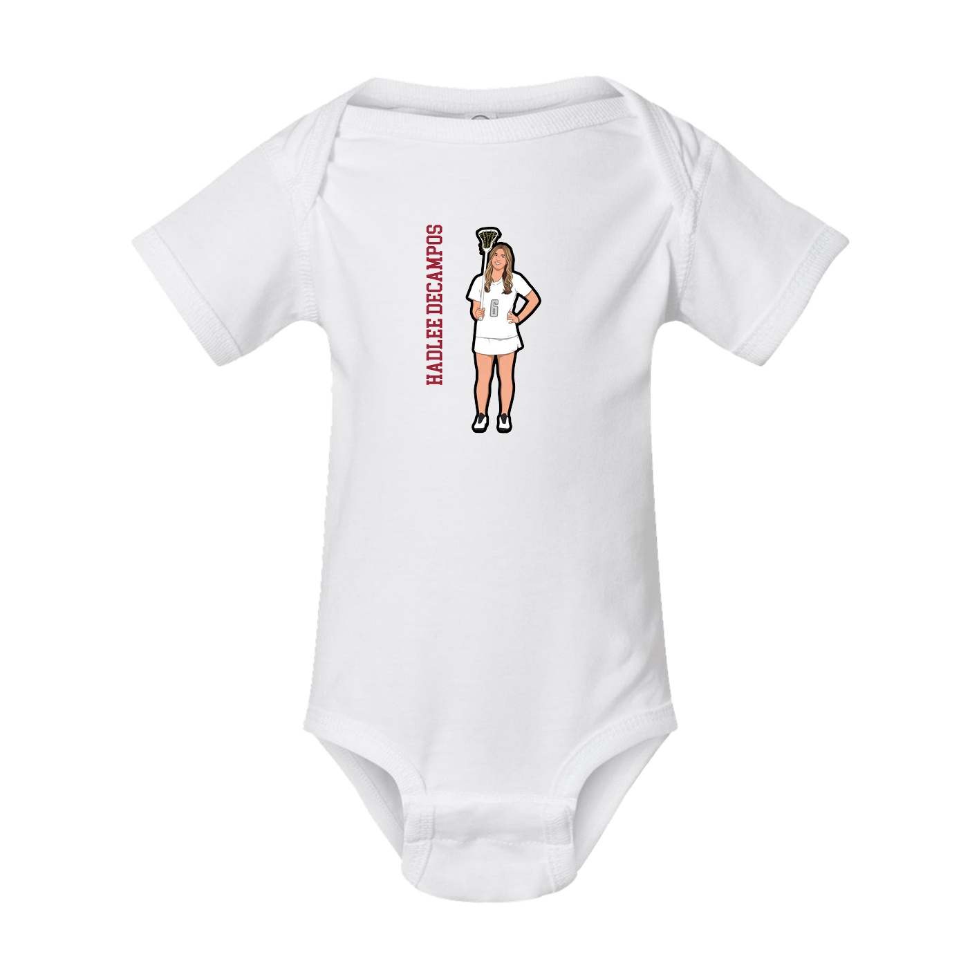 Baby Onesie — Name Vertical in White