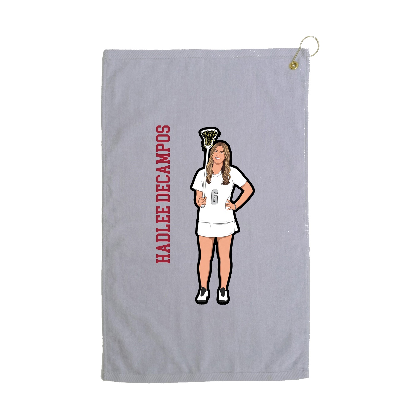 Golf Towel — Name Vertical in Grey