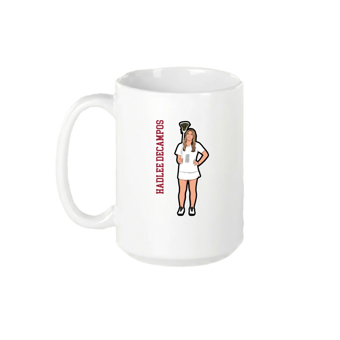 15oz Coffee Mug — Name Vertical in White