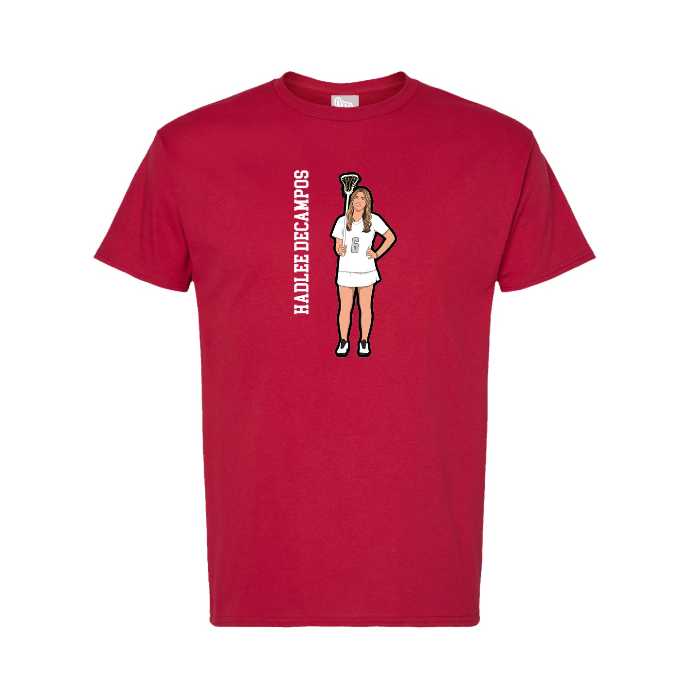 Tee — Name Vertical in Crimson
