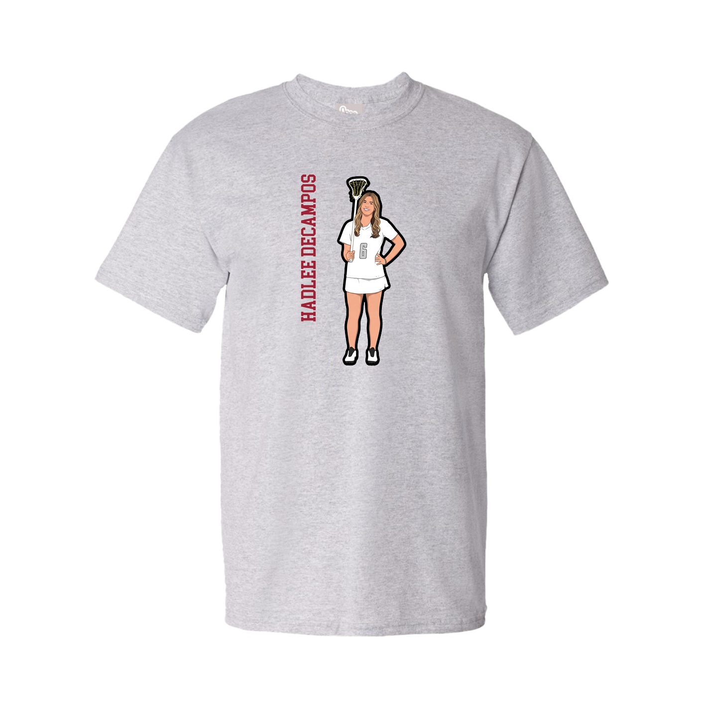Youth Tee — Name Vertical in Grey