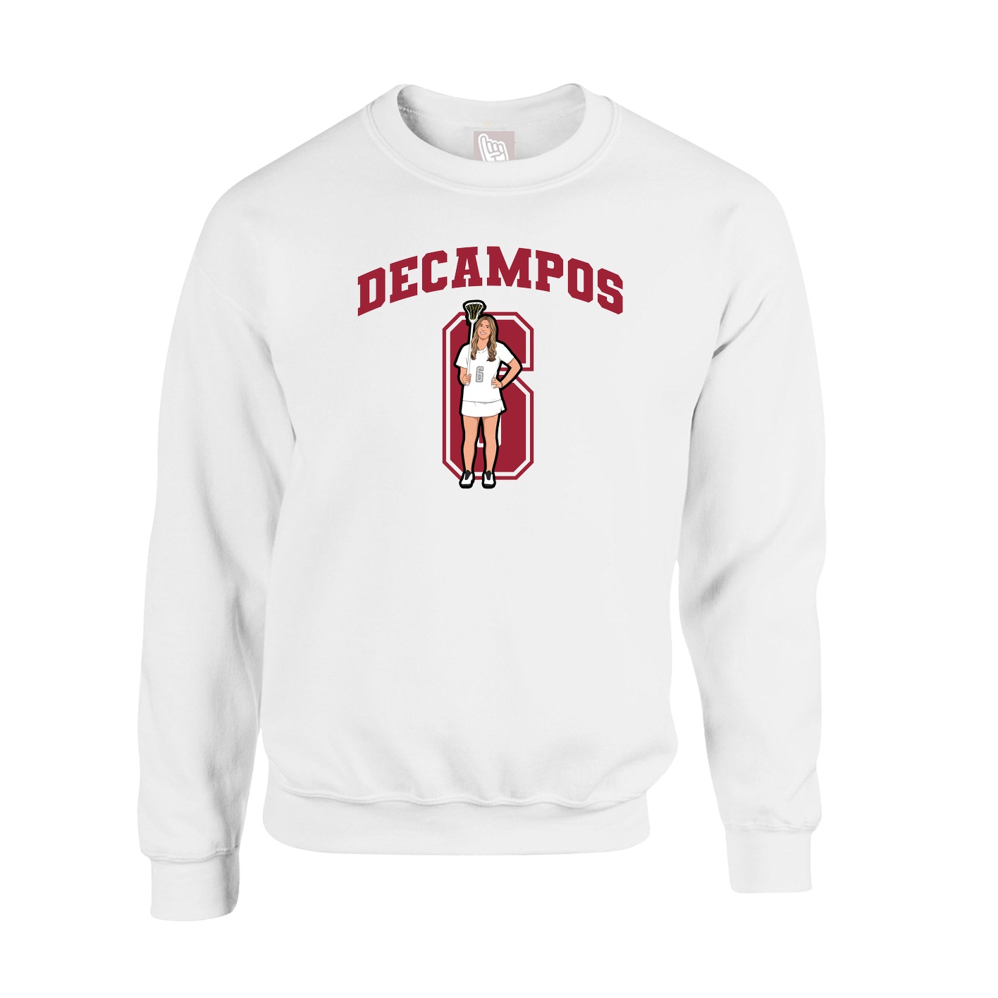Fleece Crew — Number in White