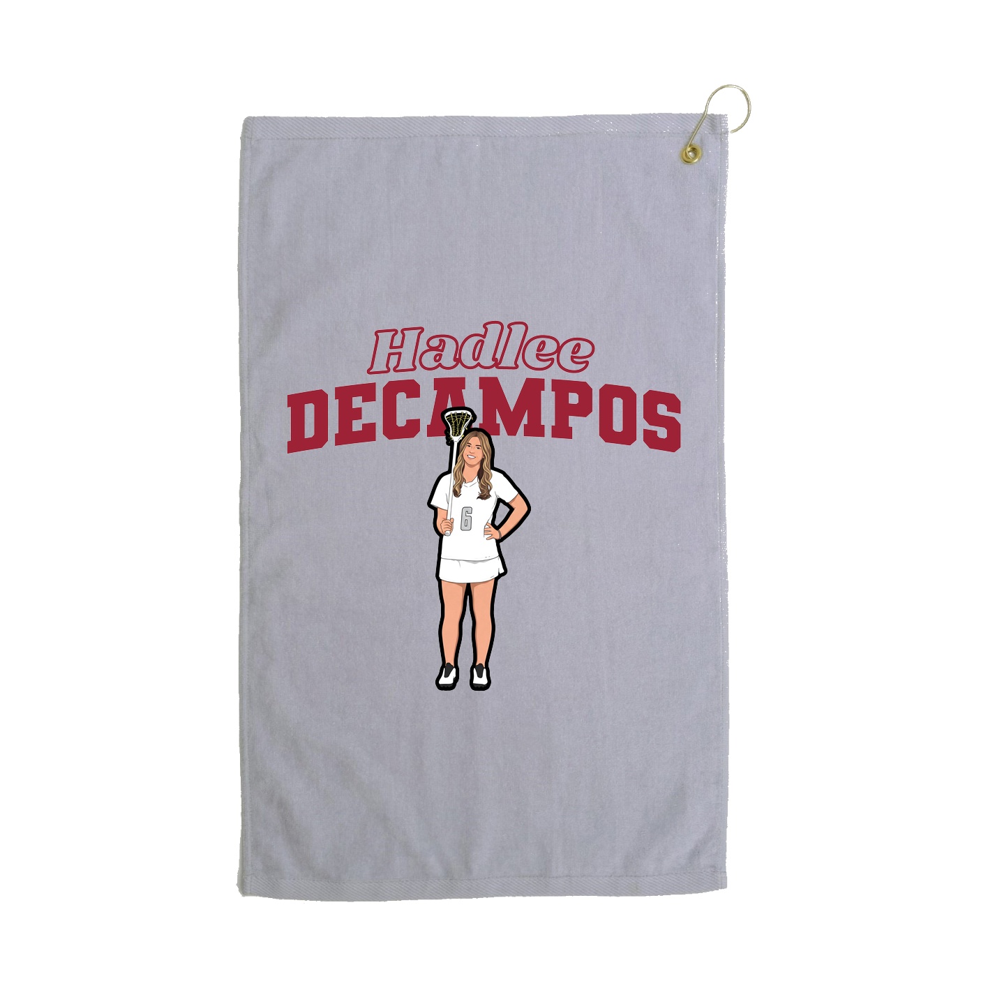 Golf Towel — Name Arch in Grey