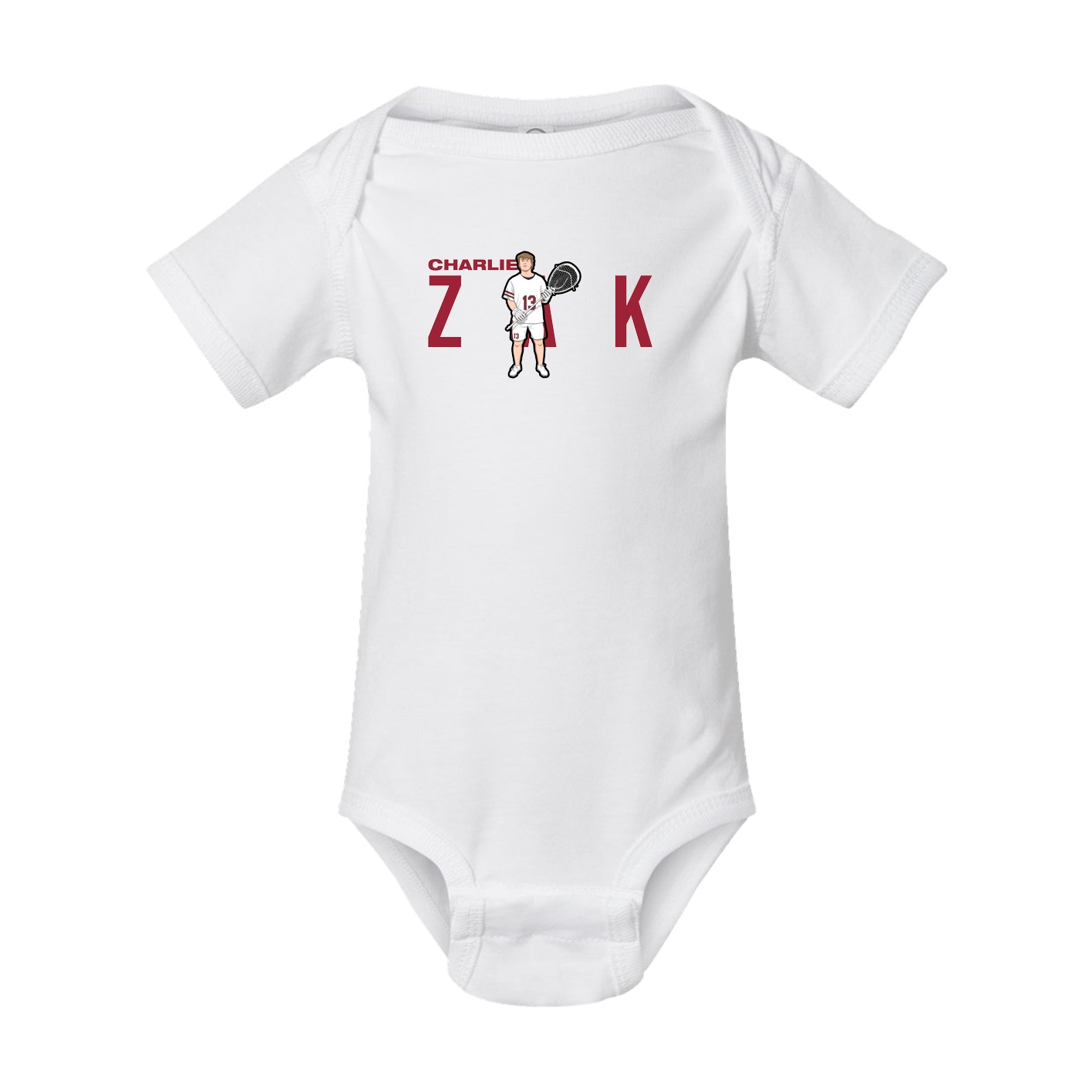 Baby Onesie — Player Name in White