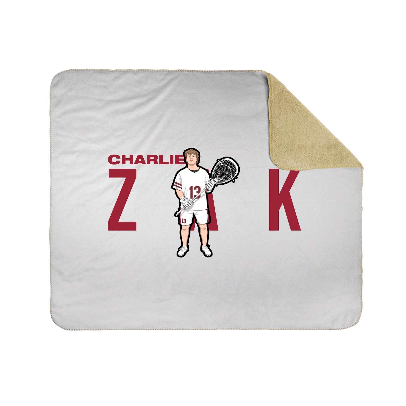 Throw Blanket — Player Name in White