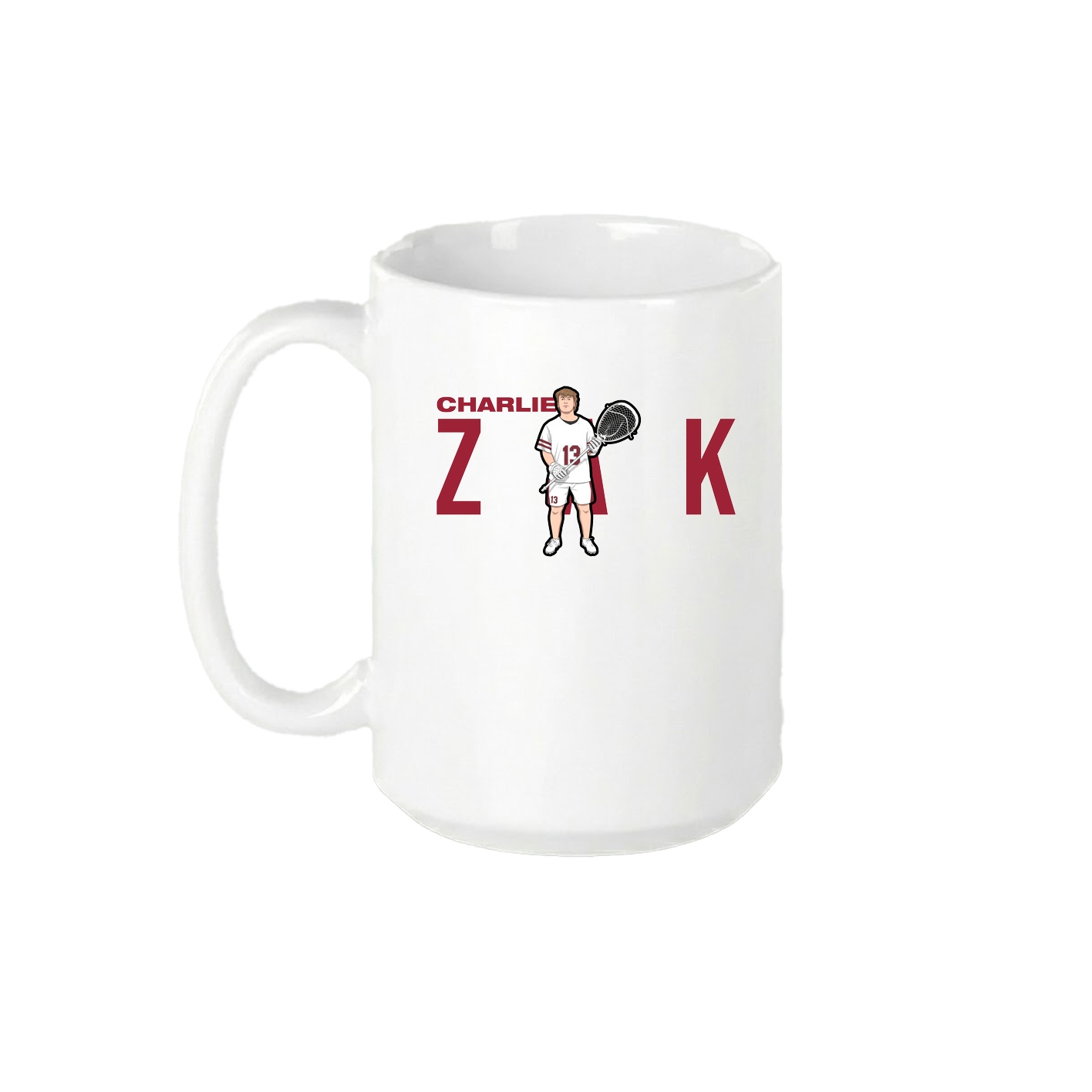 15oz Coffee Mug — Player Name in White