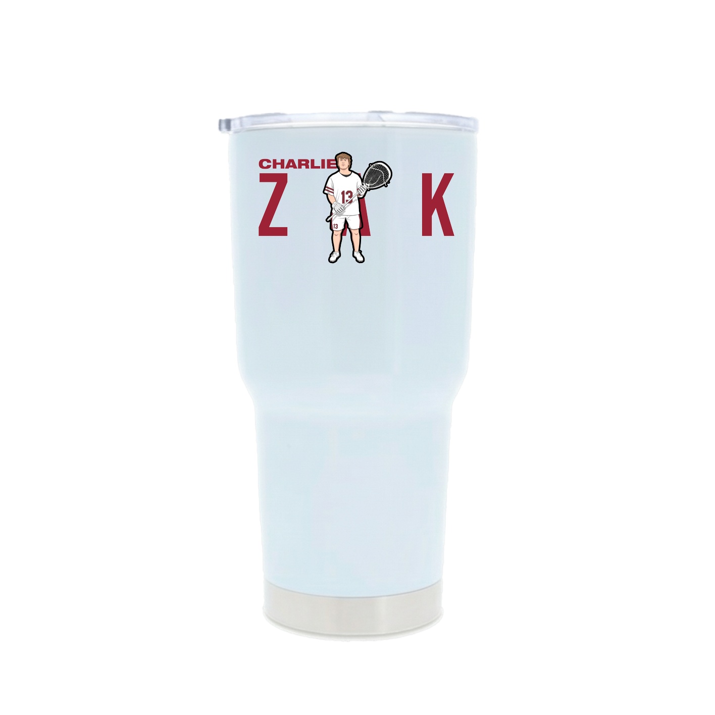 30oz Stainless Steel Tumbler — Player Name in White