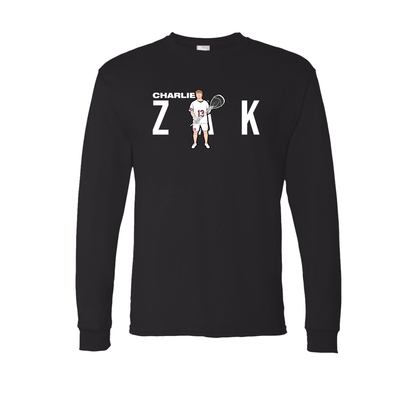 Long Sleeve Tee — Player Name in Black