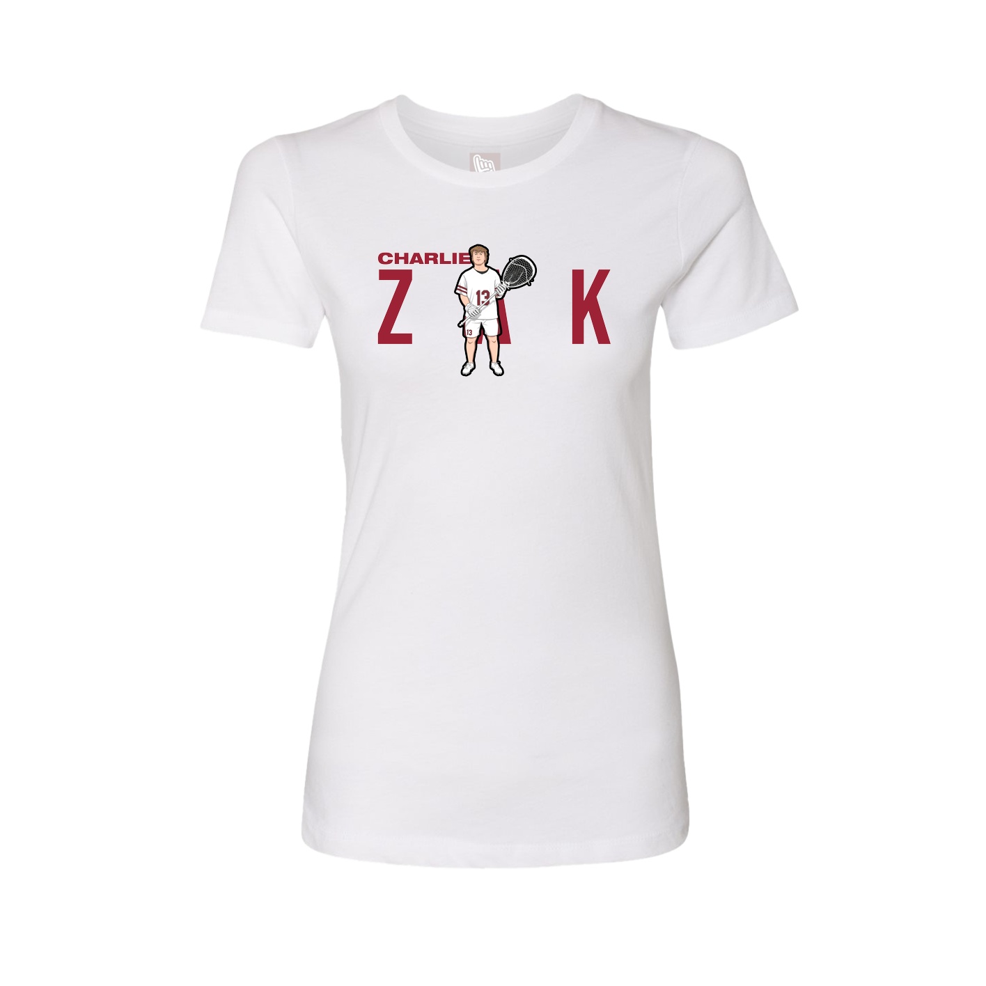 Fitted Women's Tee — Player Name in White