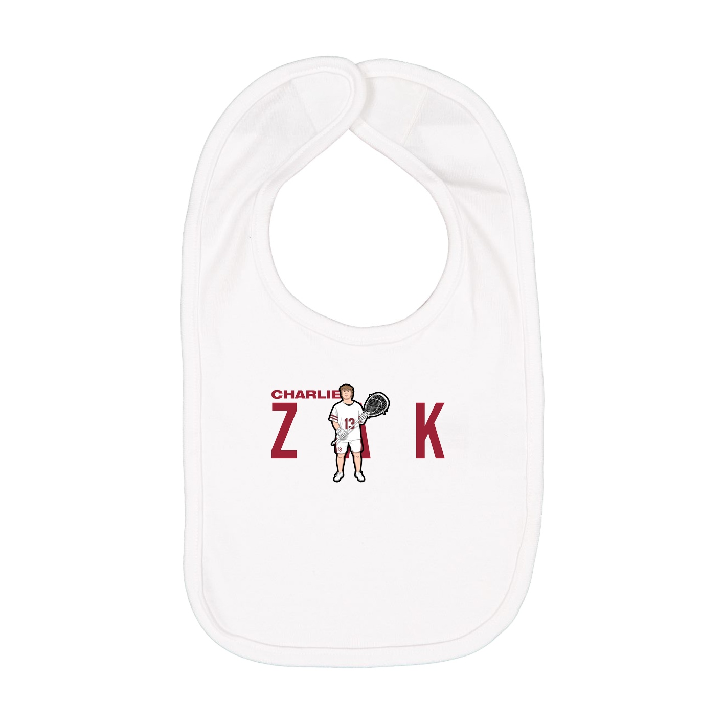 Infant Bib — Player Name in White