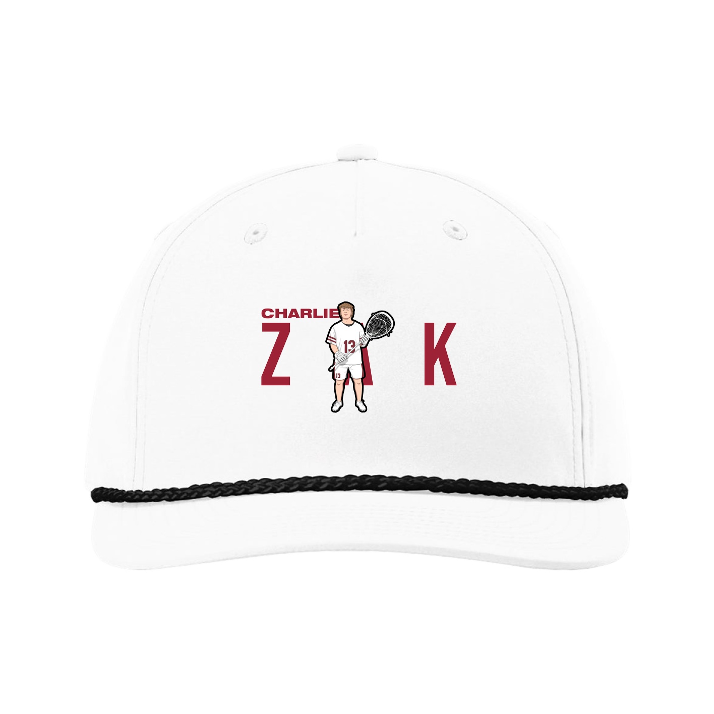 Five-Panel Classic Rope Cap — Player Name in White