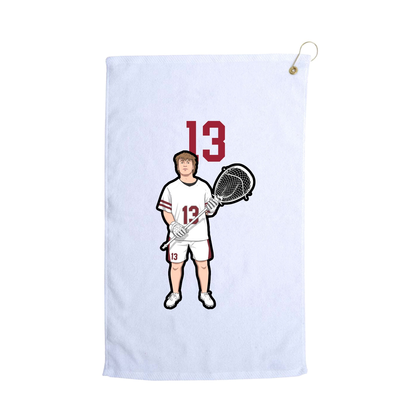 Golf Towel — Number Top in White