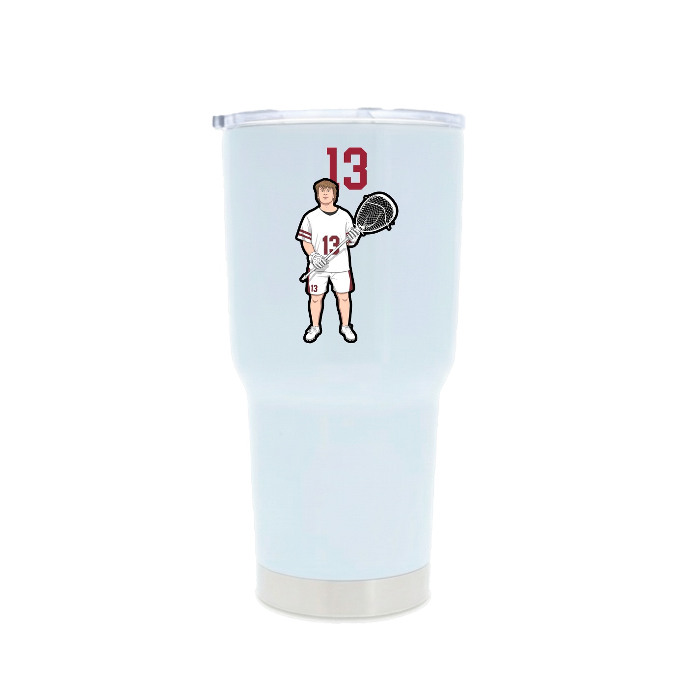 30oz Stainless Steel Tumbler — Number Top in White